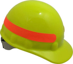 Fibre-Metal - ANSI Type I, Class E Rated, 8-Point, Ratchet Adjustment Hard Hat - Size 6-5/8 to 7-3/4, Hi-Viz Yellow, Standard Brim - Benchmark Tooling