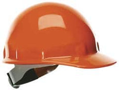 Fibre-Metal - ANSI Type I, Class E Rated, 8-Point, Ratchet Adjustment Hard Hat - Size 6-1/2 to 8, Red, Standard Brim - Benchmark Tooling