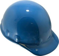 Fibre-Metal - ANSI Type I, Class E Rated, 8-Point, Ratchet Adjustment Hard Hat - Size 6-1/2 to 8, Blue, Standard Brim - Benchmark Tooling