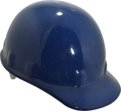 Fibre-Metal - ANSI Type I, Class E Rated, 8-Point, Ratchet Adjustment Hard Hat - One Size Fits Most, Dark Blue, Standard Brim - Benchmark Tooling