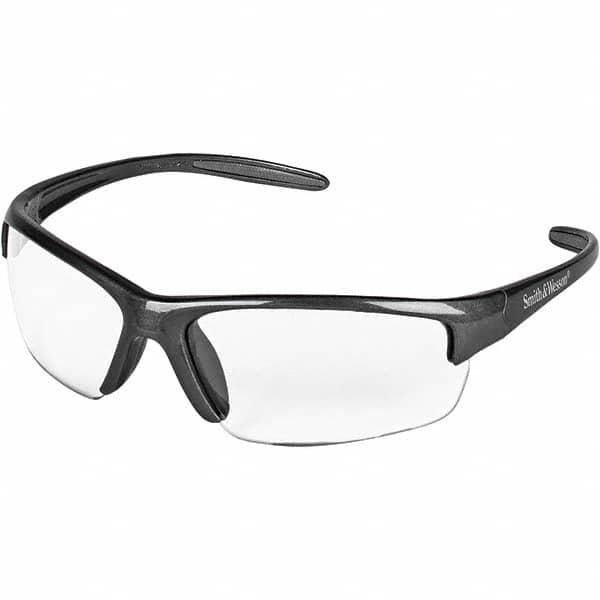 Smith & Wesson - Clear Lenses, Framed Safety Glasses - Gunmetal Frame, Size Universal, Wrap Around - Benchmark Tooling