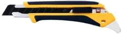 Olfa - Snap Utility Knife - 3.94" High Carbon Tool Steel Blade, Yellow & Black Elastomer & Fiber Reinforced Polymer Handle, 1 Blade Included - Benchmark Tooling