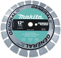 Makita - 14" Diam, 20mm Arbor Hole Diam, Wet & Dry Cut Saw Blade - Diamond-Tipped, Standard Round Arbor - Benchmark Tooling