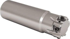 Seco - 25mm Cut Diam, 8mm Max Depth of Cut, 22mm Shank Diam, 180mm OAL, Indexable Square Shoulder End Mill - LOEX Inserts, Cylindrical Shank, 90° Lead Angle, Through Coolant, Series Square T4-08 - Benchmark Tooling