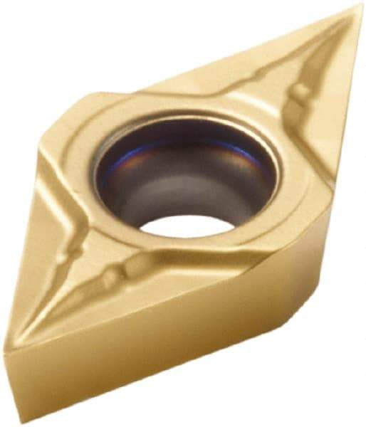 Seco - DCGT21.50.0 F1 Grade CP500 Carbide Turning Insert - TiAlN/TiN Finish, 55° Diamond, 1/4" Inscr Circle, 3/32" Thick, 0.0039" Corner Radius