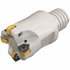 Iscar - 5/8" Cut Diam, 0.03" Max Depth, T10 Modular Connection Indexable High-Feed End Mill - Screw Holding Method, H600 WXCU 04 Insert, FF EWX-MM-04 Toolholder, Through Coolant - Benchmark Tooling