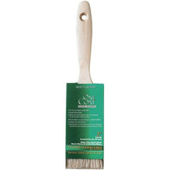 Krylon - 9/16" Flat White China Bristle Trim Brush - 2" Bristle Length, 2-3/4" Wood Beavertail Handle - Benchmark Tooling