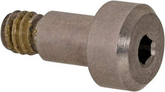 Made in USA - 3/16" Shoulder Diam x 1/4" Shoulder Length, #8-32 UNC, Hex Socket Precision Shoulder Screw - 303, 18-8 Stainless Steel with Nylon Locking Patch, Uncoated, 5/32" Head Height x 5/16" Head Diam - Benchmark Tooling