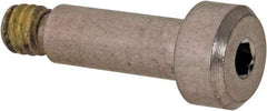 Made in USA - 3/16" Shoulder Diam x 1/2" Shoulder Length, #8-32 UNC, Hex Socket Precision Shoulder Screw - 303, 18-8 Stainless Steel with Nylon Locking Patch, Uncoated, 5/32" Head Height x 5/16" Head Diam - Benchmark Tooling
