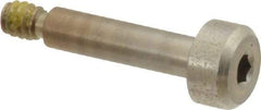 Made in USA - 1/8" Shoulder Diam x 1/2" Shoulder Length, #4-40 UNC, Hex Socket Precision Shoulder Screw - 303, 18-8 Stainless Steel with Nylon Locking Patch, Uncoated, 1/8" Head Height x 1/4" Head Diam - Benchmark Tooling