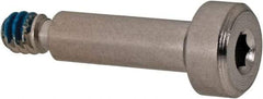 Made in USA - 5/32" Shoulder Diam x 1/2" Shoulder Length, #6-32 UNC, Hex Socket Precision Shoulder Screw - 303, 18-8 Stainless Steel with Nylon Locking Patch, Uncoated, 1/8" Head Height x 9/32" Head Diam - Benchmark Tooling