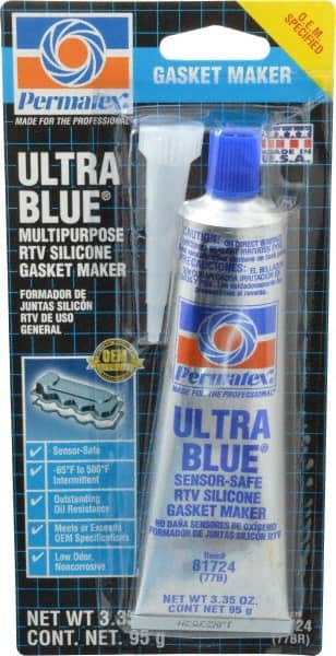 Permatex - 3.35 oz Gasket Maker - -65 to 500°F, Blue, Comes in Tube - Benchmark Tooling