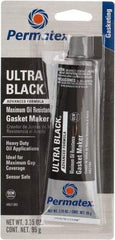 Permatex - 3.35 oz Oil Resistant Gasket Maker - -65 to 550°F, Black, Comes in Tube - Benchmark Tooling