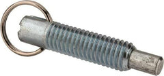 Gibraltar - 1/2-13, 1.4" Thread Length, 5/16" Plunger Diam, 1/2" Plunger Projection, 2.5 Lb Init to 5 Lb Final End Force, Steel Locking Pull Ring Plunger - 1.4" Len Under Head, 2" Body Len, 1.26" Ring Diam, 2" Plunger Len, 0.6" Head Height - Benchmark Tooling