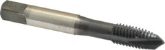 Kennametal - M10x1.50 Metric Coarse, 3 Flute, Oxide Finish, Vanadium High Speed Steel Spiral Point Tap - Plug Chamfer, Right Hand Thread, 2.94" OAL, 3/4" Thread Length, 0.381" Shank Diam, 6H Class of Fit, Series 8351 - Exact Industrial Supply