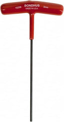 Bondhus - 3mm Hex, T-Handle Cushion Grip, Hex Key - 152mm OAL, Metric System of Measurement - Benchmark Tooling