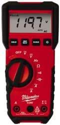 Milwaukee Tool - 2216-20, CAT III, 600 VAC/VDC, Digital True RMS Auto Ranging Multimeter - 40 mOhm, Measures Voltage, Capacitance, Current, Frequency, Resistance - Benchmark Tooling