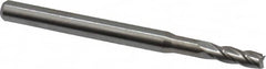 Accupro - 0.095", 0.285" LOC, 1/8" Shank Diam, 1-1/2" OAL, 4 Flute, Solid Carbide Square End Mill - Single End, Uncoated, Spiral Flute, 30° Helix, Centercutting, Series Miniature - Benchmark Tooling