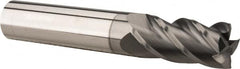 Accupro - 7/64", 3/8" LOC, 1/8" Shank Diam, 1-1/2" OAL, 4 Flute, Solid Carbide Square End Mill - Single End, nACRo Finish, Spiral Flute, 40° Helix, Centercutting, Right Hand Cut, Right Hand Flute - Benchmark Tooling