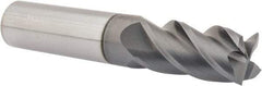 Accupro - 5/8", 1-1/4" LOC, 5/8" Shank Diam, 3-1/2" OAL, 4 Flute, Solid Carbide Square End Mill - Single End, nACRo Finish, Spiral Flute, 40° Helix, Centercutting, Right Hand Cut, Right Hand Flute - Benchmark Tooling