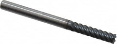 Accupro - 1/8", 1/2" LOC, 1/8" Shank Diam, 1-1/2" OAL, 6 Flute, Solid Carbide Square End Mill - Single End, AlTiN Finish, Spiral Flute, 45° Helix, Centercutting, Right Hand Cut, Right Hand Flute - Benchmark Tooling