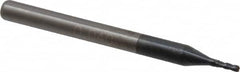 Accupro - 0.04", 4 Flute, Single End, Solid Carbide, 0.01" Corner Radius End Mill - 1-1/2" OAL, 30° Helix, Right Hand Flute, 0.12" LOC, Right Hand Cut - Benchmark Tooling