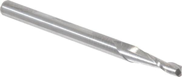 Accupro - 3/32", 2 Flute, Single End, Solid Carbide, 0.005" Corner Radius End Mill - 1-1/2" OAL, 30° Helix, Right Hand Flute, 0.279" LOC, Right Hand Cut - Benchmark Tooling