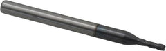 Accupro - 0.055", 4 Flute, Single End, Solid Carbide, 0.015" Corner Radius End Mill - 1-1/2" OAL, 30° Helix, Right Hand Flute, 0.165" LOC, Right Hand Cut - Benchmark Tooling