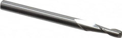 Accupro - 1/8", 2 Flute, Single End, Solid Carbide, 0.01" Corner Radius End Mill - 1-1/2" OAL, 30° Helix, Right Hand Flute, 1/2" LOC, Right Hand Cut - Benchmark Tooling