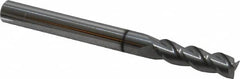Accupro - 3/16", 5/8" LOC, 3/16" Shank Diam, 2" OAL, 3 Flute, Solid Carbide Square End Mill - Single End, nACRo Finish, Spiral Flute, 40° Helix, Centercutting, Right Hand Cut, Right Hand Flute - Benchmark Tooling