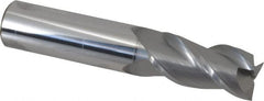 Accupro - 3/4", 1-1/2" LOC, 3/4" Shank Diam, 4" OAL, 3 Flute, Solid Carbide Square End Mill - Single End, nACRo Finish, Spiral Flute, 40° Helix, Centercutting, Right Hand Cut, Right Hand Flute - Benchmark Tooling
