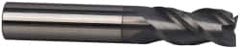 Accupro - 7/16", 3" LOC, 7/16" Shank Diam, 6" OAL, 3 Flute, Solid Carbide Square End Mill - Single End, nACRo Finish, Spiral Flute, 40° Helix, Centercutting, Right Hand Cut, Right Hand Flute - Benchmark Tooling