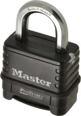 Master Lock - 2-1/4" Body Width x 2" Body Height, 1.063" Shackle Clearance, Die Cast Body & Boron Carbide Combination Lock - 3/8" Shackle Diam - Benchmark Tooling