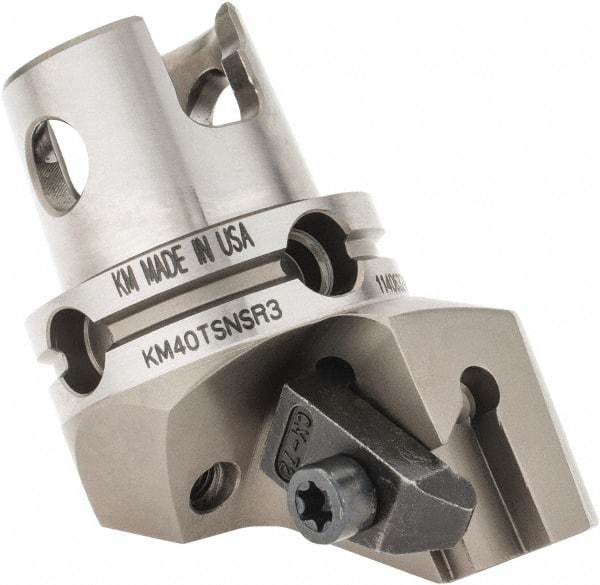 Kennametal - NG3R Insert, 47mm Head Length, Modular Grooving Cutting Unit Head - Right Hand Cut, System Size KM40, Through Coolant, Series Top Notch - Benchmark Tooling