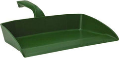 Vikan - 12-1/2" Wide Handheld Dustpan - Plastic Body, 4-1/2" Handle, Green - Benchmark Tooling