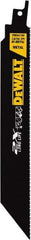 DeWALT - 8" Long x 1" Thick, Bi-Metal Reciprocating Saw Blade - Straight Profile, 14 to 18 TPI, Toothed Edge, Tang Shank - Benchmark Tooling