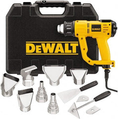 DeWALT - 150 to 1,100°F Heat Setting, 17.7 CFM Air Flow, Heat Gun Kit - 120 Volts, 13 Amps, 1,550 Watts, 7' Cord Length - Benchmark Tooling