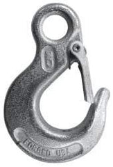 CM - 2,600 Lb Capacity, Chain Grade 43, Steel Eye Hook - 0.73" Hook Throat, 2.61" Reach, 0.53" Eye ID, 1/4" Chain Diam, 3.69" OAL, Heat Treated - Benchmark Tooling