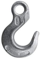 CM - 20,200 Lb Capacity, Chain Grade 43, Steel Eye Hook - 1.98" Hook Throat, 6" Reach, 1.36" Eye ID, 3/4" Chain Diam, 8.88" OAL, Heat Treated - Benchmark Tooling