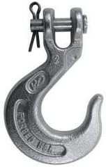 CM - 7/16 Inch Chain Diameter, Grade 43 Clevis Hook - 7,200 Lbs. Load Capacity, 0.58 Inch Inside Diameter, 1/2 Inch Pin Diameter, 1.02 Inch Hook Throat, 5.56 Inch Overall Length, 3.91 Inch Hook Width - Benchmark Tooling