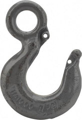 CM - Chain Grade 100, 8,800 Lbs. Load Limit Eye Rigging Hook - 1.19 Inch Hook Throat, 4.67 Inch Reach, 1-1/4 Inch Eye Inside Diameter, 3/8 Inch Chain Diameter, 6.55 Inch Overall Length, 0.63 Inch Eye Thickness - Benchmark Tooling