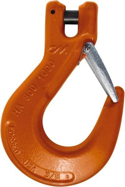 CM - 3/8 Inch Chain Diameter, Grade 100 Clevis Hook - 8,800 Lbs. Load Capacity, 0.47 Inch Inside Diameter, 0.51 Inch Pin Diameter, 1.06 Inch Hook Throat, 6.53 Inch Overall Length, 4.38 Inch Hook Width - Benchmark Tooling