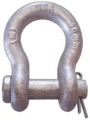 CM - 1/2" Nominal Chain Size, 3.3 Ton Alloy Steel Round Anchor Shackle - 23/32" Diam, 5/8" Pin Diam, 13/16" Wide Inside Jaw, 1-5/32" Inside Width - Benchmark Tooling