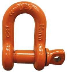 CM - 1/2" Nominal Chain Size, 3 Ton Carbon Steel Screw Chain Shackle - 23/32" Diam, 5/8" Pin Diam, 13/16" Wide Inside Jaw, 13/16" Inside Width - Benchmark Tooling