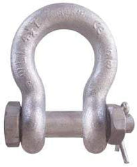 CM - 5/16" Nominal Chain Size, 1 Ton Carbon Steel Bolt Anchor Shackle - 15/32" Diam, 3/8" Pin Diam, 17/32" Wide Inside Jaw, 25/32" Inside Width - Benchmark Tooling