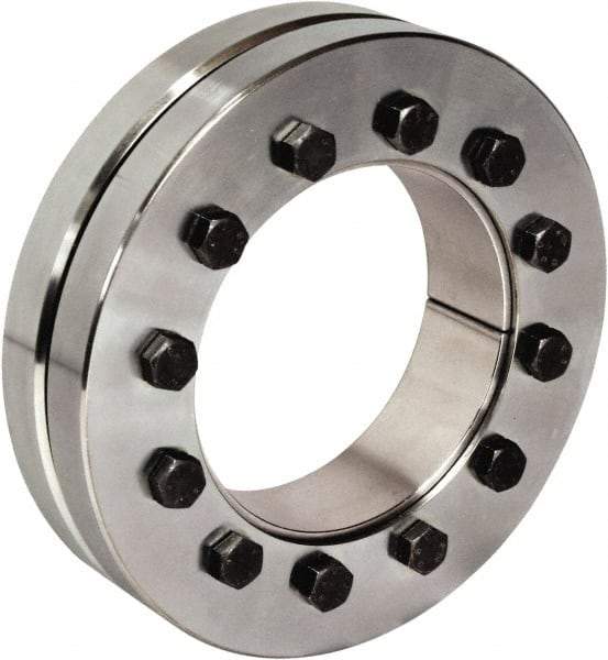 Climax Metal Products - M5 Thread, 18mm Bore Diam, 44mm OD, Shaft Locking Device - 4 Screws, 2,376 Lb Axial Load, 44mm OAW, 0.472" Thrust Ring Width, 99 Ft/Lb Max Torque - Benchmark Tooling