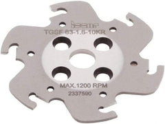 Iscar - Arbor Hole Connection, 1/16" Cutting Width, 0.591" Depth of Cut, 63mm Cutter Diam, 0.3937" Hole Diam, 6 Tooth Indexable Slotting Cutter - TGSF Toolholder, TAG N-A, TAG N-C/W/M, TAG N-J/JS/JT, TAG N-LF, TAG N-MF, TAG N-UT Insert - Benchmark Tooling