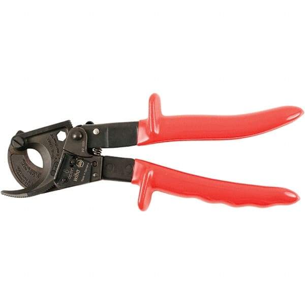 Wiha - 10" OAL, 18 AWG Capacity, Flush Cable Cutter - Curved Head, Urethane Handle - Benchmark Tooling