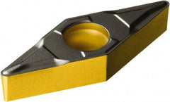 Sandvik Coromant - VBMT332 PF Grade 4315 Carbide Turning Insert - TiCN/Al2O3/TiN Finish, 35° Parallelogram, 3/8" Inscr Circle, 3/16" Thick, 1/32" Corner Radius - Benchmark Tooling