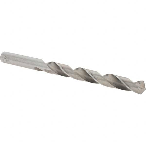Import - 23/64" 118° High Speed Steel Jobber Drill - Bright Finish, Right Hand Cut, Spiral Flute, Straight Shank, 4-7/8" OAL, Standard Point - Benchmark Tooling